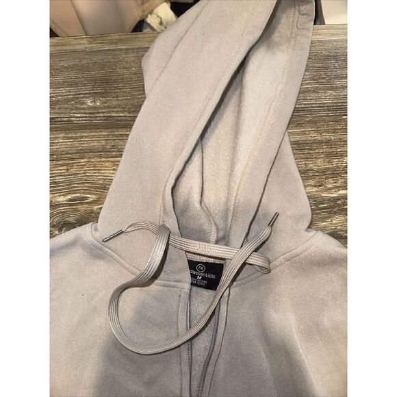 Real Essentials Brown Hooded Sweatshirt Size Medium. Zip/Pockets. NWOT. E - Picture 4 of 4